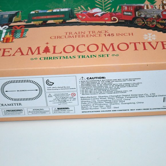 OleFun Electric Christmas Train Set – Lights, Sounds & Water Steam, Railway Kit - Picture 3 of 3